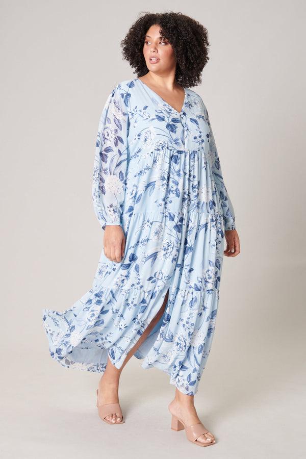 Sugarlips Cadaval Floral Mabel Tiered Maxi Dress Curve