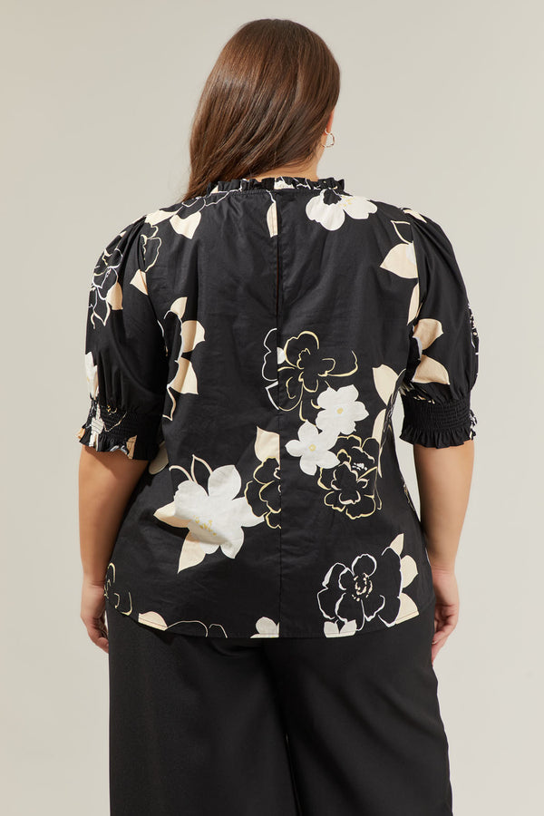 Sugarlips Cairan Rose Baretta Short Sleeve Blouse Curve