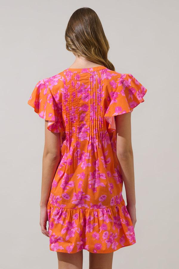 Sugarlips Cala Floral Lizzy Pleated Ruffle Mini Dress