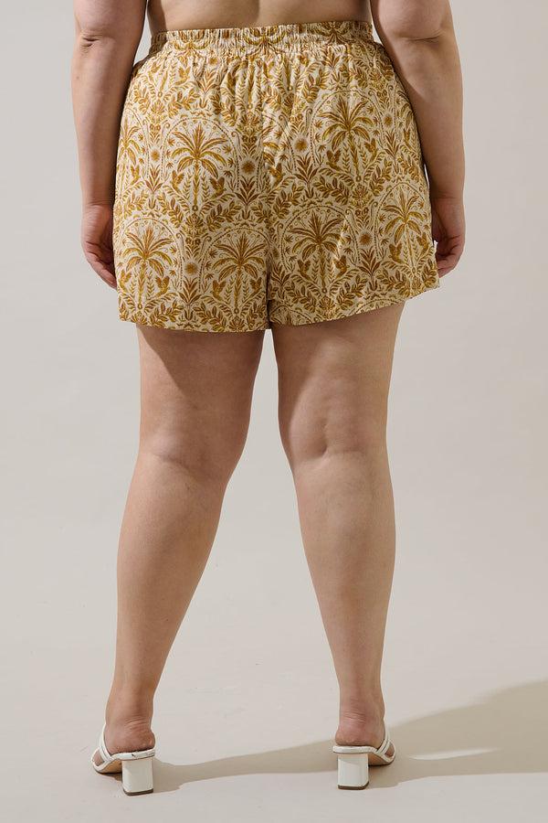 Sugarlips Calina Tropical Herta High Waisted Shorts Curve