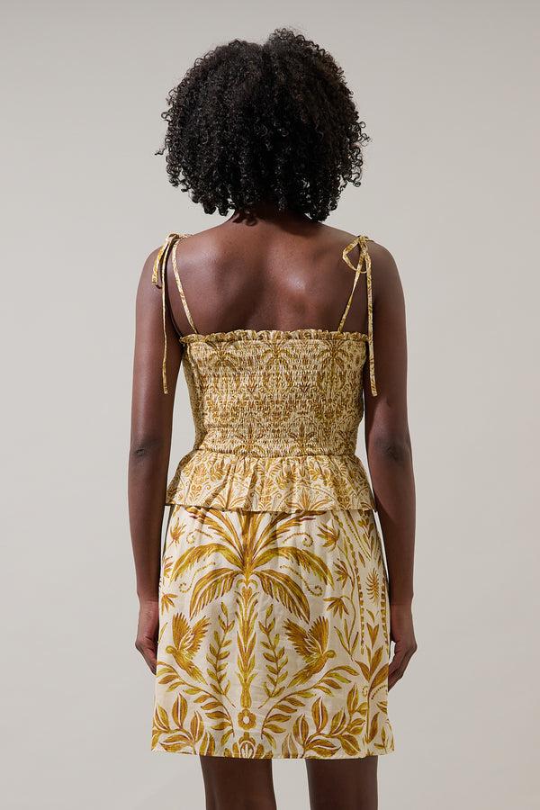 Sugarlips Calina Tropical Irvine Smocked Mini Dress