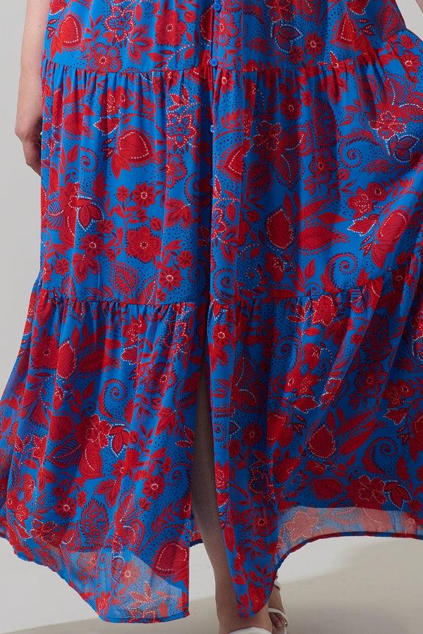 Sugarlips Calla Floral Monaco Long Tiered Maxi Dress Curve