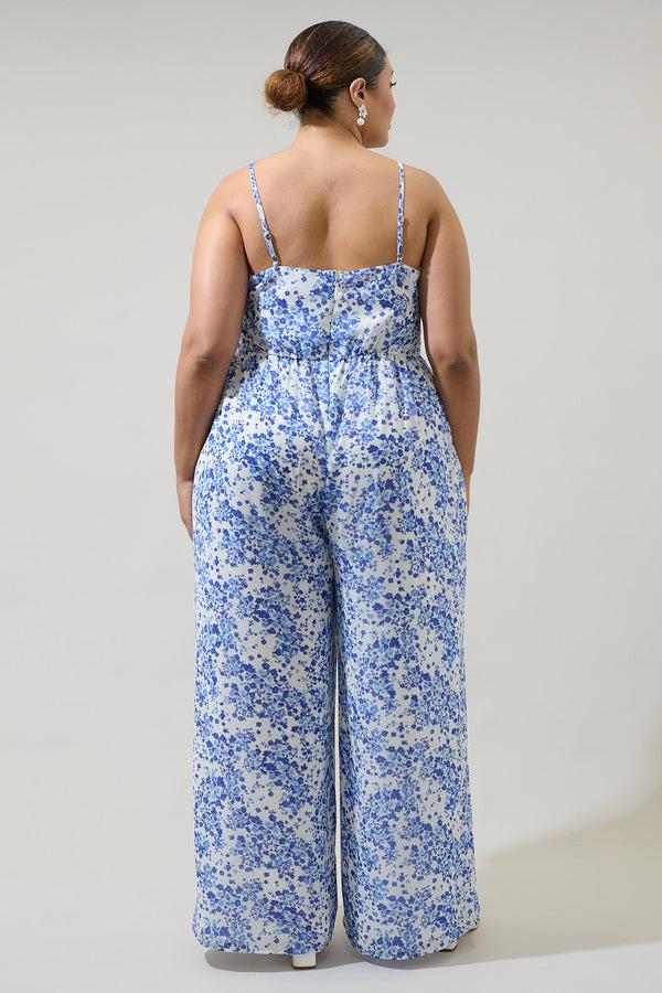 Sugarlips Camellia Floral Vicky Wide Leg Jumpsuit Curve