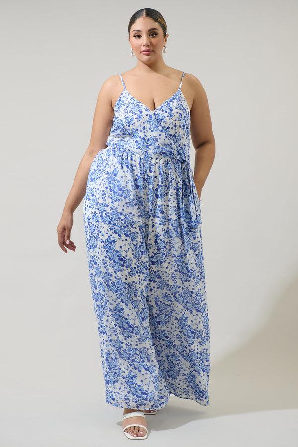 sugarlips Camellia Floral Vicky Wide Leg Jumpsuit Curve