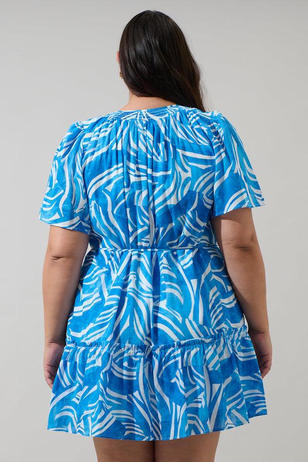Sugarlips Canton Tropics Clarion Ruffle Mini Dress Curve