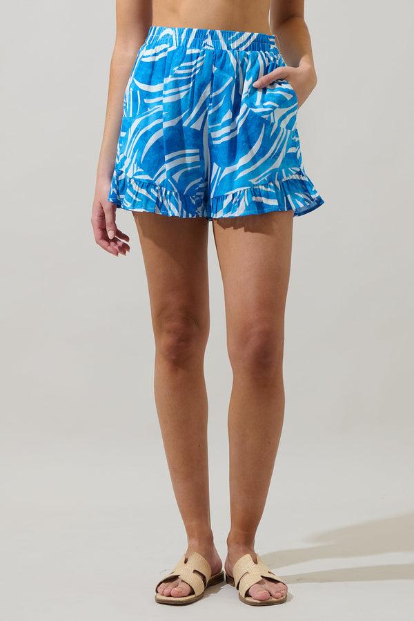 sugarlips Canton Tropics Daniela Ruffle High Waisted Shorts