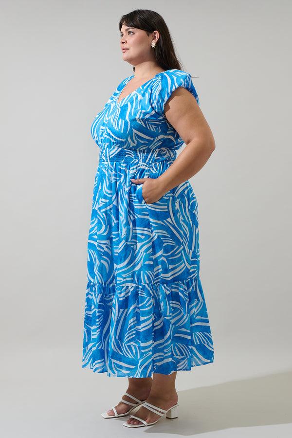 Sugarlips Canton Tropics Mecily Smocked Maxi Dress Curve