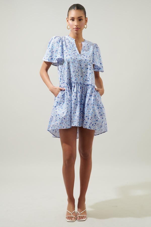 Sugarlips Carmine Floral Rock A By Trapeze Mini Dress