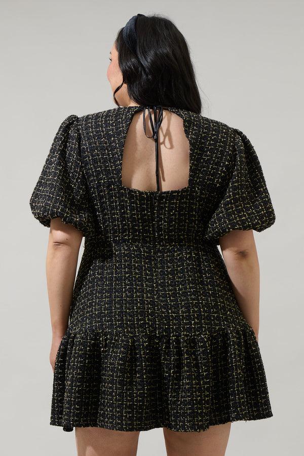Sugarlips Carrol Zaylee Tweed May Tiered Mini Dress Curve