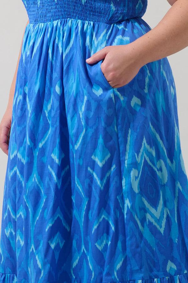 Sugarlips Carys Abstract Delcy Smocked Maxi Dress Curve
