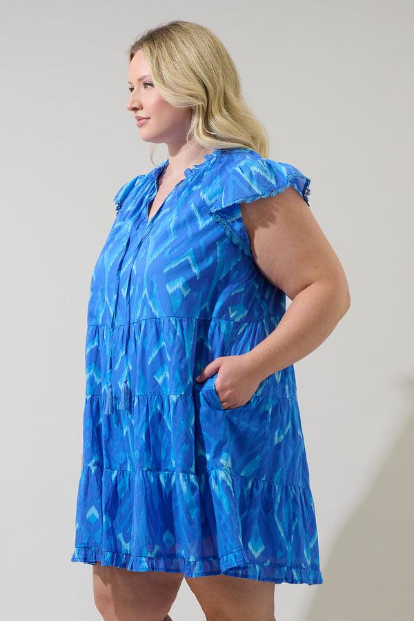 Sugarlips Carys Abstract Yodi Shift Mini Dress Curve