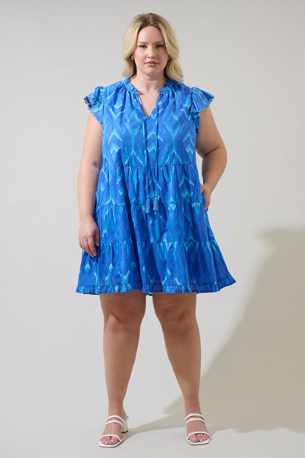 Sugarlips Carys Abstract Yodi Shift Mini Dress Curve