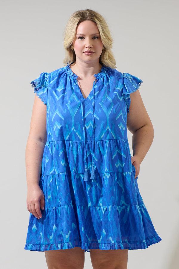 sugarlips Carys Abstract Yodi Shift Mini Dress Curve