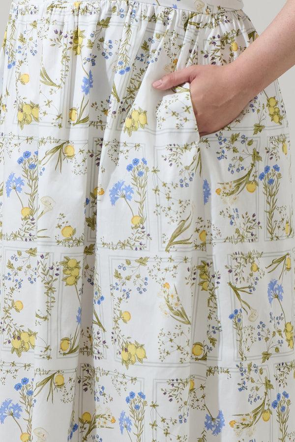 Sugarlips Cecily Floral Alessi Puff Sleeve Midi Dress Curve