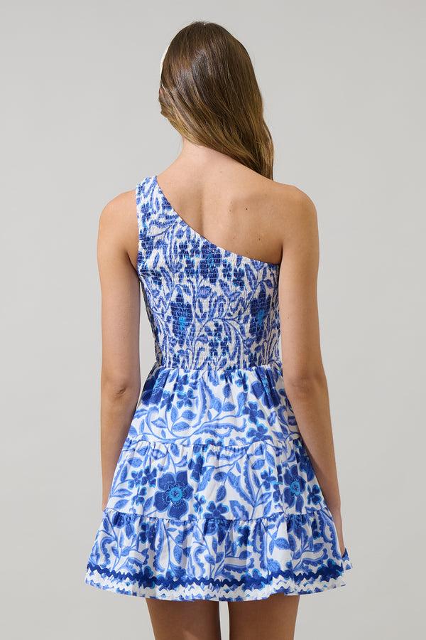 Sugarlips Celeste Floral Remi One Shoulder Mini Dress