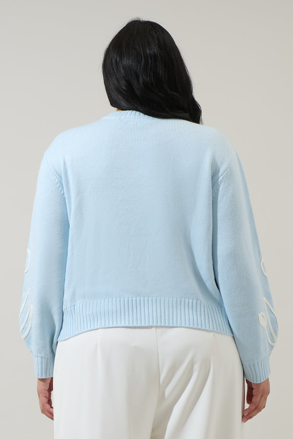 Sugarlips Celestial Floral Embroidered Sweater Curve