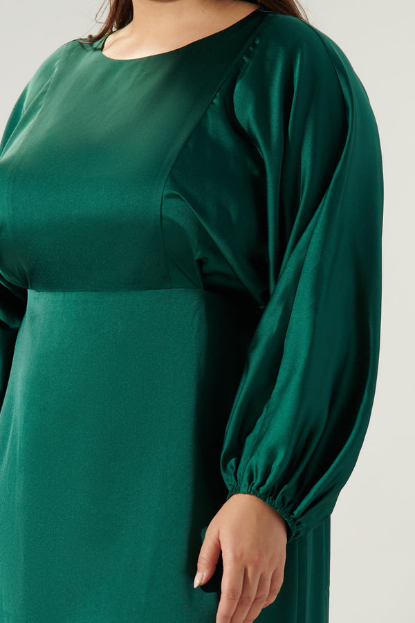 Sugarlips Chateau Satin Dolman Sleeve Midi Dress Curve