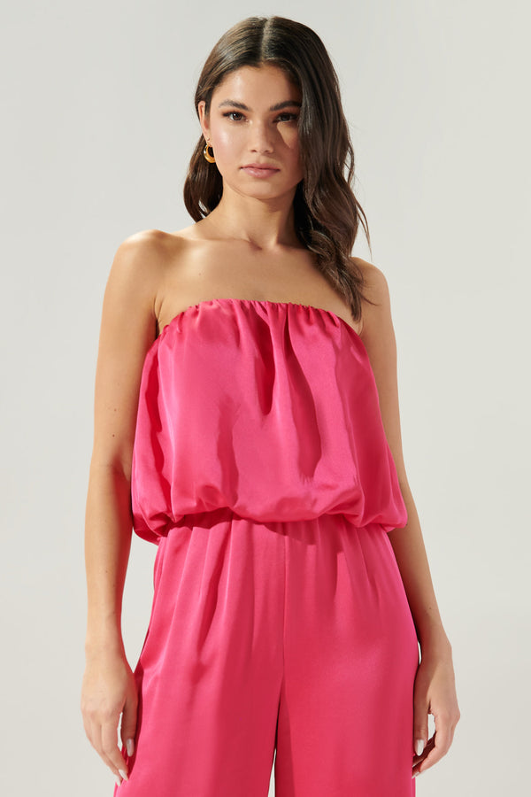 Sugarlips Chateau Satin Strapless Scrunchie Crop Top