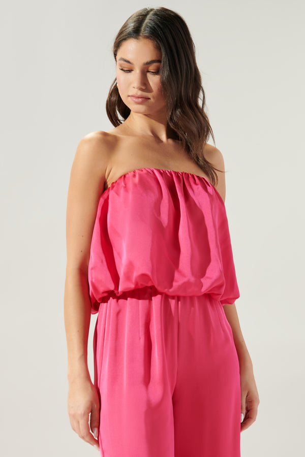 Sugarlips Chateau Satin Strapless Scrunchie Crop Top