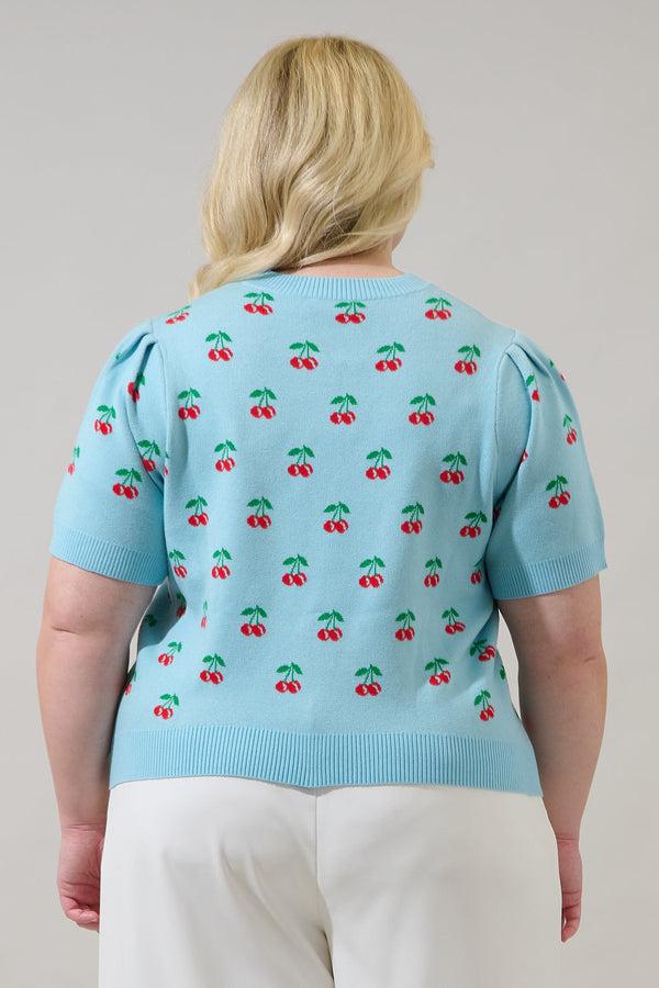 Sugarlips Cherryville Short Sleeve Sweater Top Curve