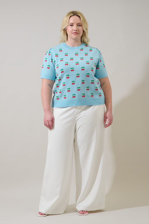 Sugarlips Cherryville Short Sleeve Sweater Top Curve