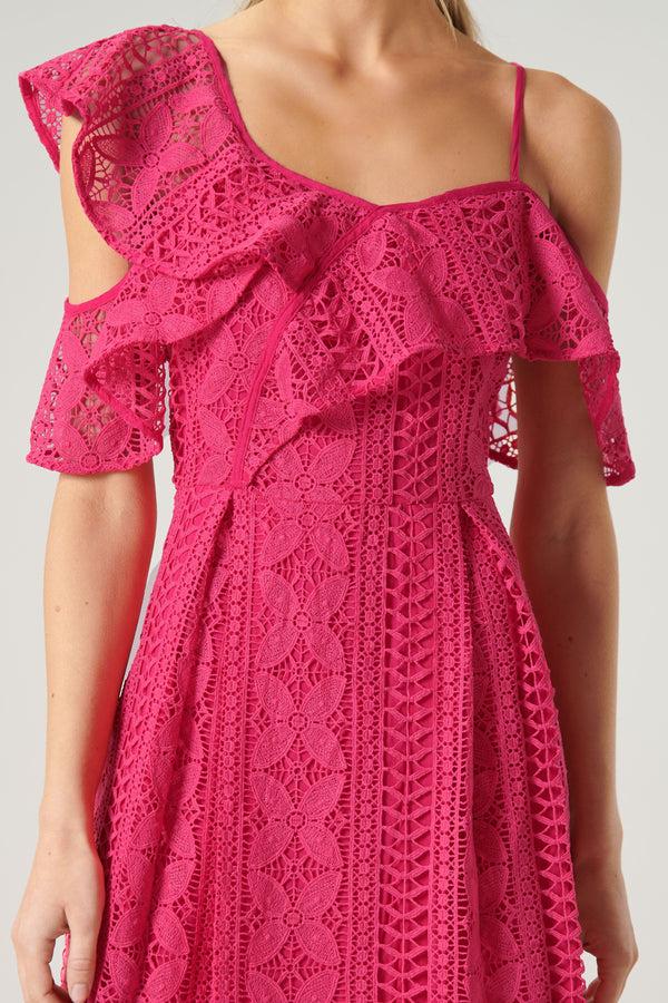 Sugarlips Christabelle Lace One Shoulder Asymmetrical Mini Dress