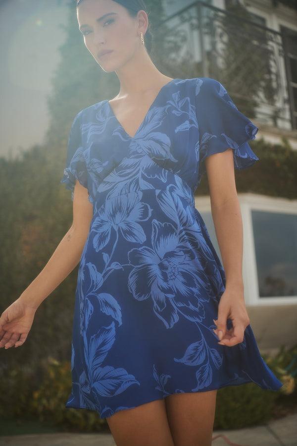 sugarlips Ciara Floral Emeny Short Sleeve Mini Dress