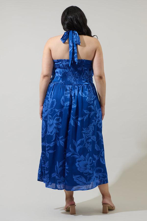 Sugarlips Ciara Floral Tiffi Halter Maxi Dress Curve