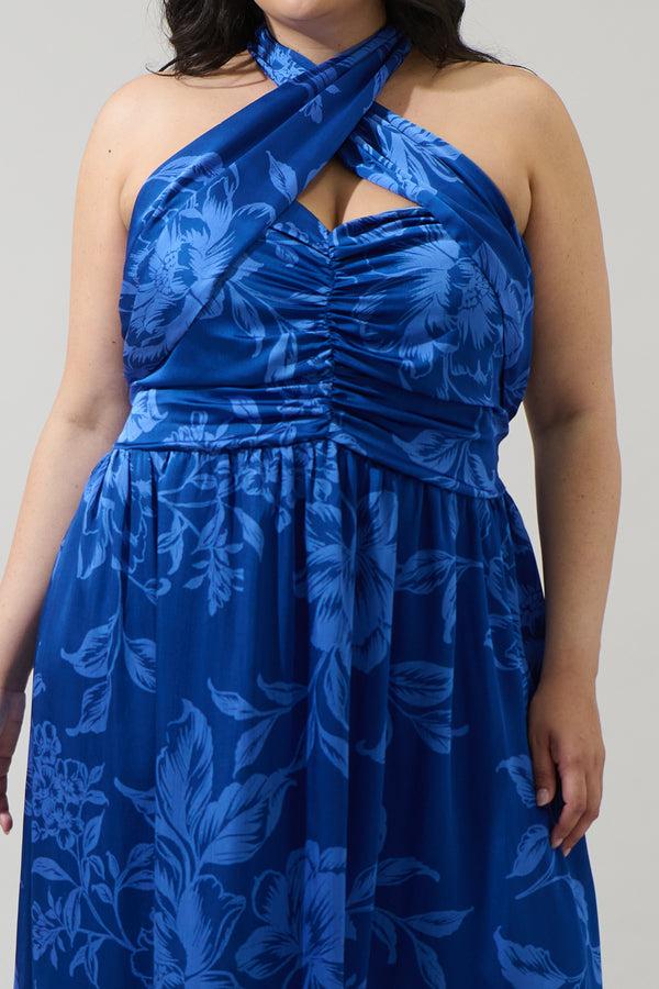 Sugarlips Ciara Floral Tiffi Halter Maxi Dress Curve