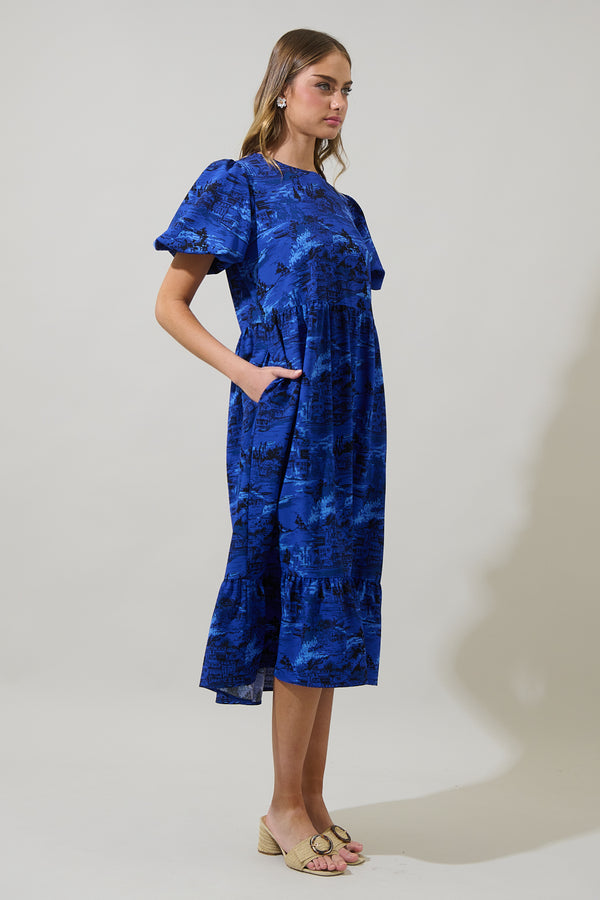Sugarlips City Swiss Papillon Puff Sleeve Midi Dress