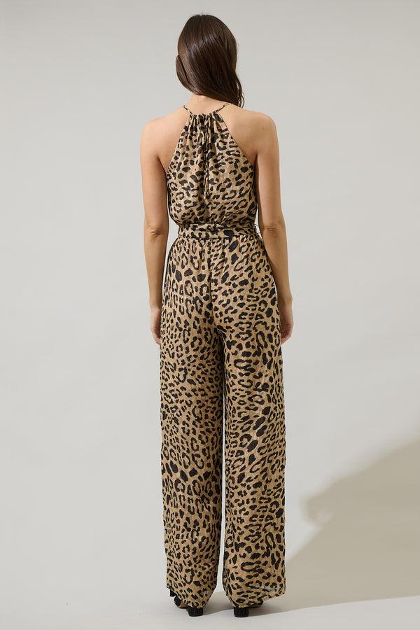 Sugarlips Clare Leopard Lighthearted Trapeze Jumpsuit