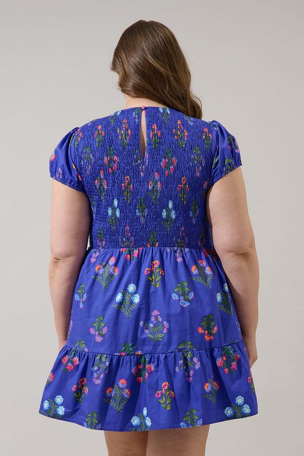 Sugarlips Clemen Floral Ansel Smocked Mini Dress Curve