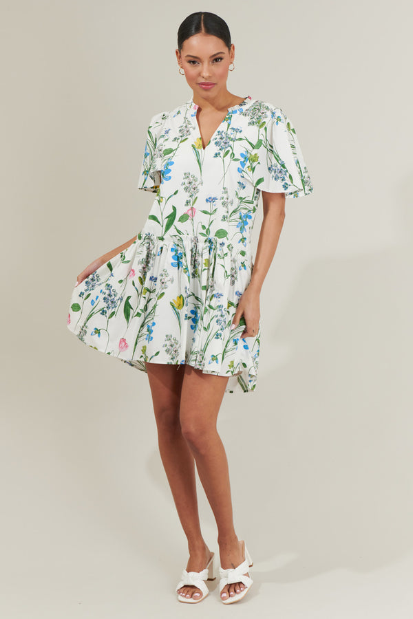 Sugarlips Clove Garden Floral Rock A By Trapeze Mini Dress