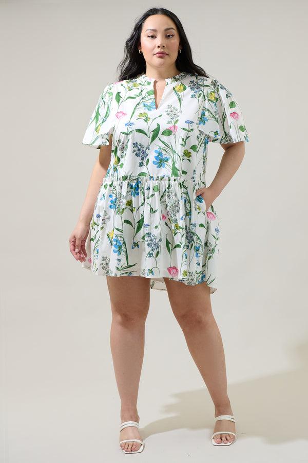 Sugarlips Clove Garden Floral Rock A By Trapeze Mini Dress Curve