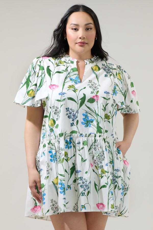 sugarlips Clove Garden Floral Rock A By Trapeze Mini Dress Curve