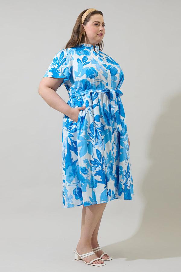 Sugarlips Darien Floral Aurelia Babydoll Midi Dress Curve