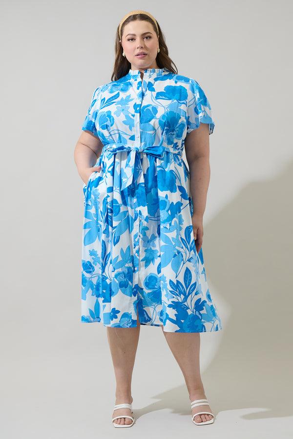 sugarlips Darien Floral Aurelia Babydoll Midi Dress Curve