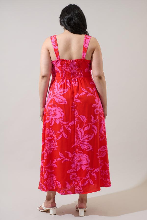 Sugarlips Darline Floral Bary Smocked Maxi Dress Curve