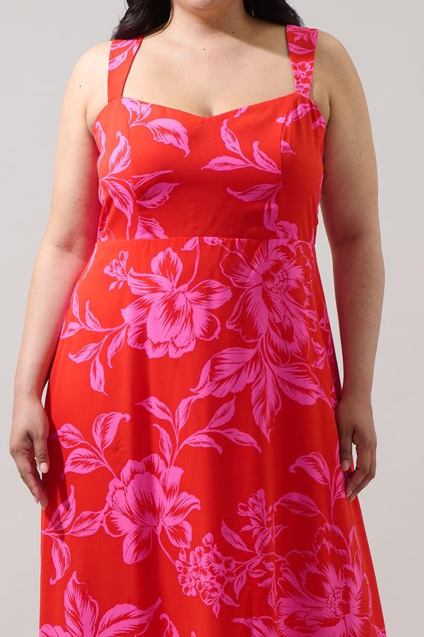 Sugarlips Darline Floral Bary Smocked Maxi Dress Curve