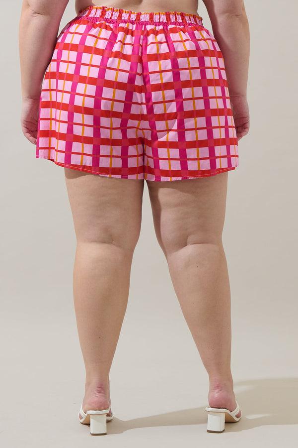 Sugarlips Darvy Checker High Waisted Kiera Shorts Curve