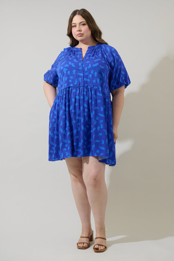 Sugarlips Darya Strokes Nelsa Babydoll Mini Dress Curve