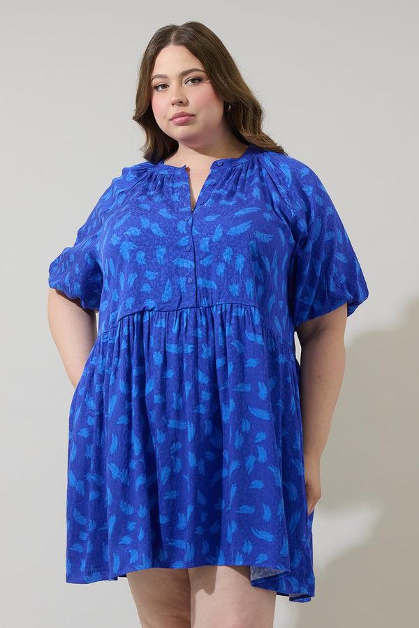 sugarlips Darya Strokes Nelsa Babydoll Mini Dress Curve