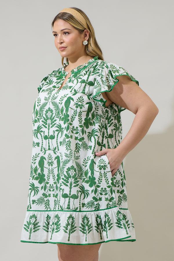 Sugarlips Davina Floral Ebba Shift Mini Dress Curve