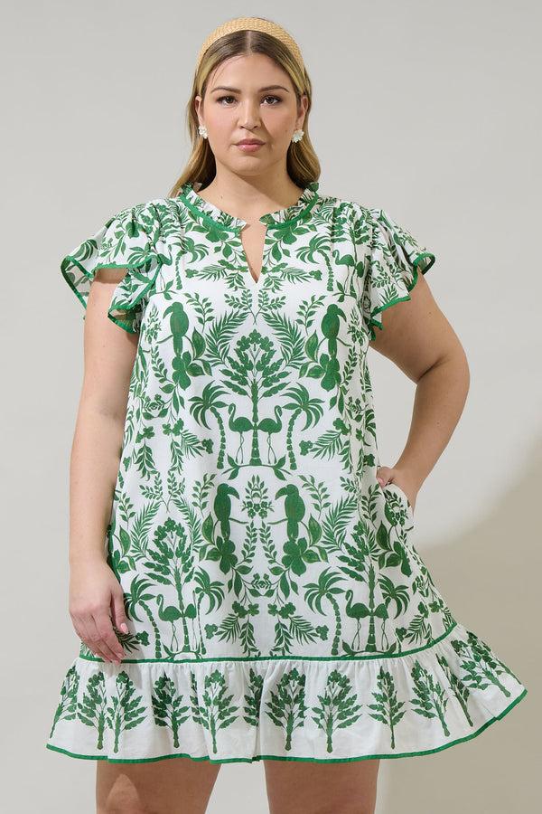 sugarlips Davina Floral Ebba Shift Mini Dress Curve