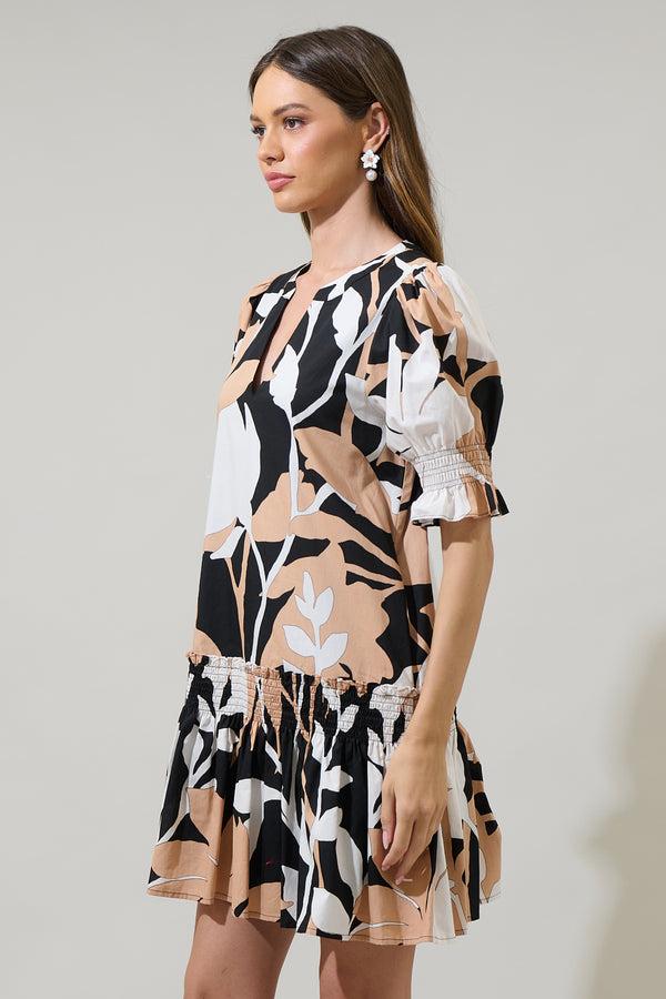 Sugarlips Dayspring Floral Marinella Smocked Mini Dress