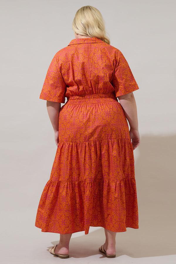 Sugarlips DeBary Floral Milah Tiered Maxi Dress Curve