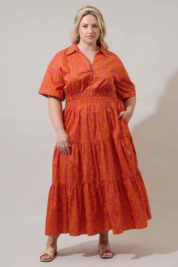 sugarlips DeBary Floral Milah Tiered Maxi Dress Curve