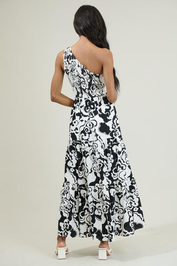 Sugarlips Del Mar Smocked One Shoulder Lys Maxi Dress