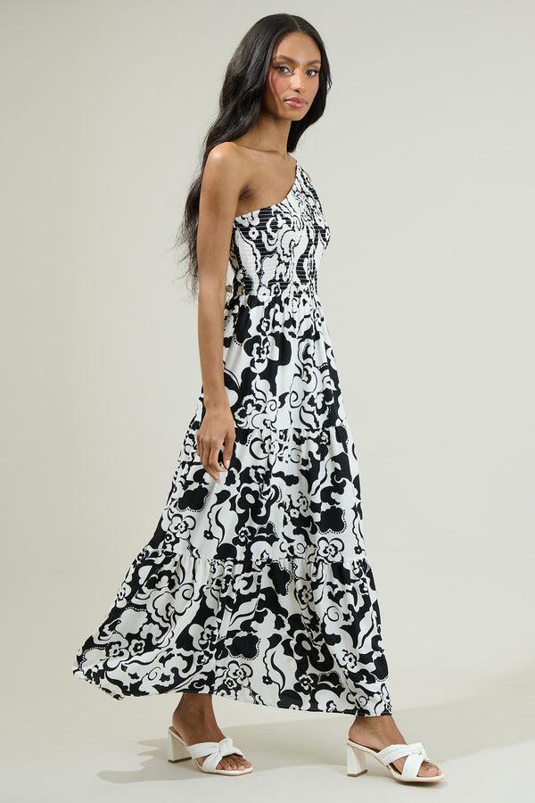 Sugarlips Del Mar Smocked One Shoulder Lys Maxi Dress