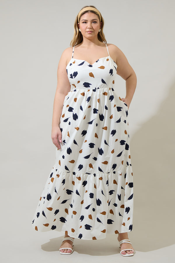 sugarlips Devania Brush Cabana Flowy Maxi Dress Curve
